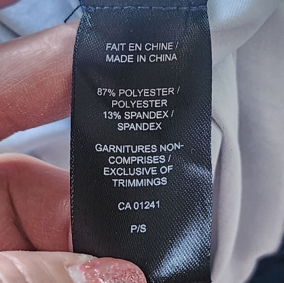 Navy Blue Crane Print Work Out Athletics Tank Top - Picture 4 of 4